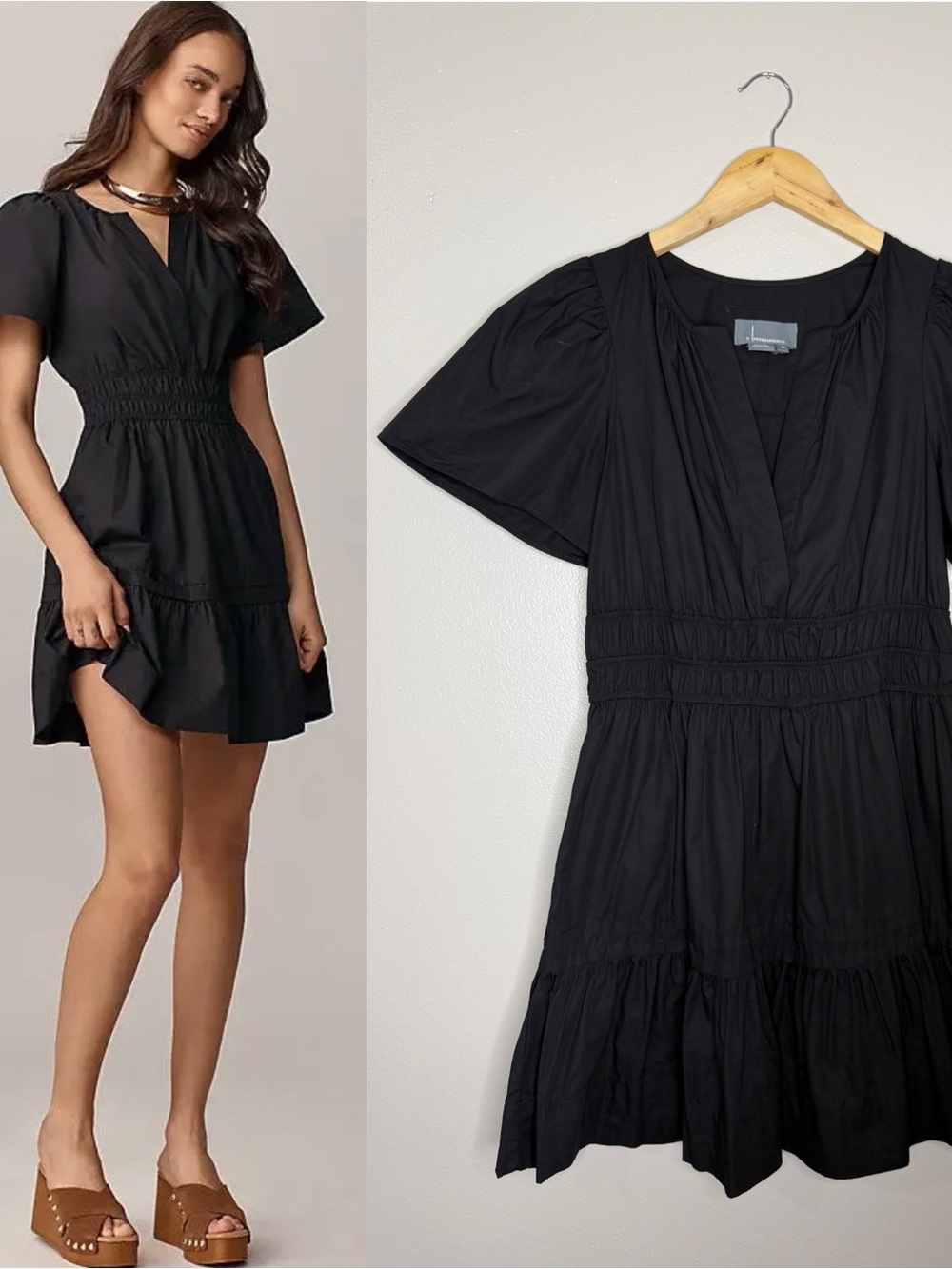Anthropologie Somerset Mini Dress, Black, size small